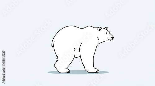 Polar bear cartoon illustration arctic animal drawing wildlife mammal simple design white background cute bear
