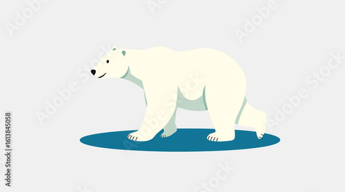Polar bear arctic animal wildlife cartoon illustration mammal predator cute ice north climate change vector