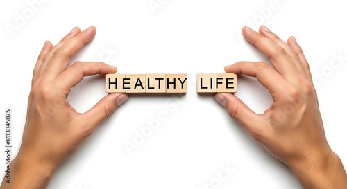 Healthy Life Word in Hands