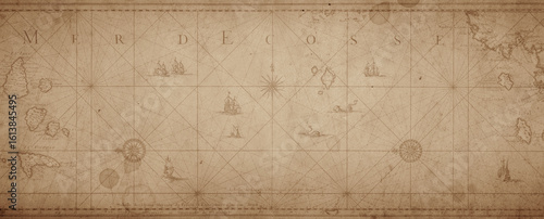 Old map collage background. A concept on the topic of sea voyages, discoverie...
