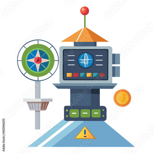 vor navigation equipment on white background