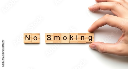 No Smoking Message with Wooden Blocks