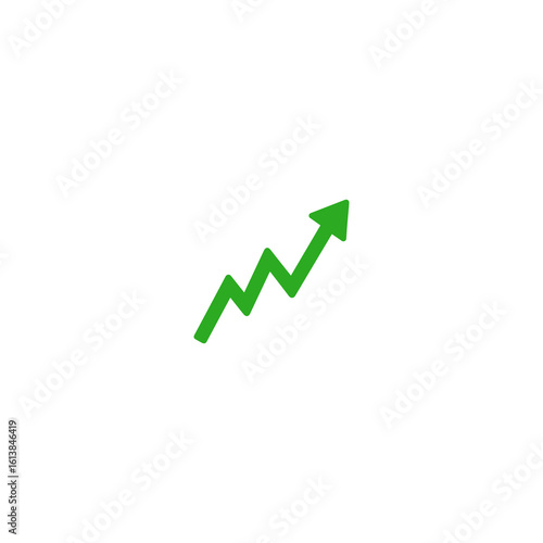 Free Download Green arrow graph showing upward trend isolated on white background - GFXLoad
