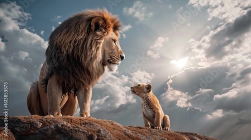 lion cub, AI generated video