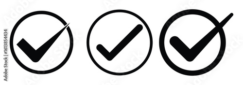 Check Mark. white tick on green round circle. Green check mark, red cross mark icon set. Vector illustration. eps 10