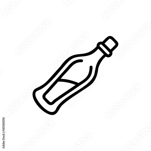 Outline icon a message in a bottle with liquid vector