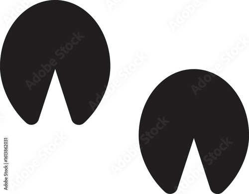 Donkey footprint icon . Horse paw print icon in trendy style .black. Vector illustration
