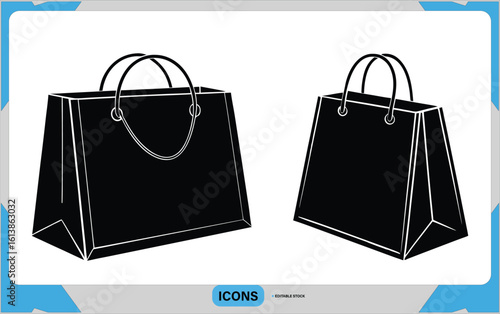 Shopping Bag Vector Icon - Retail and E-commerce Design, Store Logo and Packaging Icon