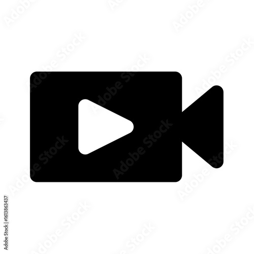 Professional Videography Icon A Bold Black Symbol Representing Filmmaking, Video Production, and Content Creation for Diverse Media Projects