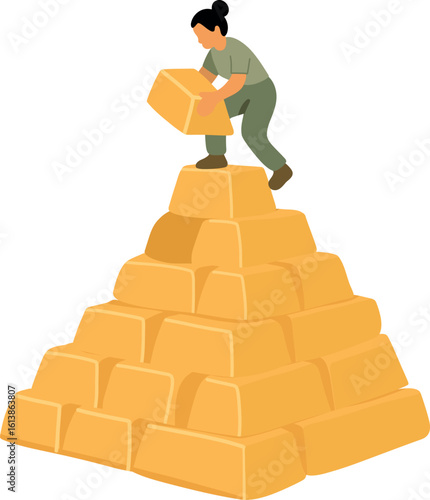Stacking Gold Bars into a Pyramid