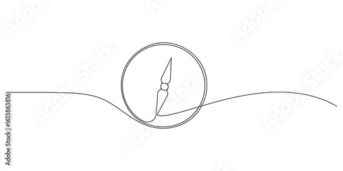 Continuous one line drawing of traveller compass. Single line drawing illustration of navigate. Compass concept vector art. Hand drawn Editable stroke vector illustration.