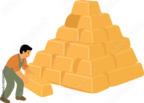 Stacking Gold Bars into a Pyramid
