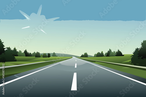 road highway travel landscape asphalt