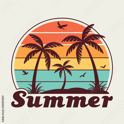 Wallpaper Mural summer holiday beach palm tree tropical background Torontodigital.ca