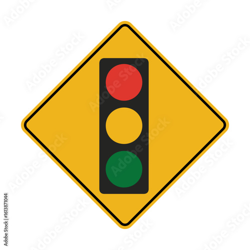 traffic light warning sign icon vector on transparent background