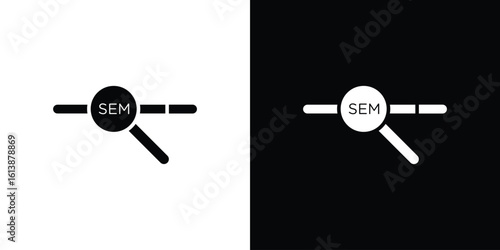 SEM icon. graphic design vector symbols pack