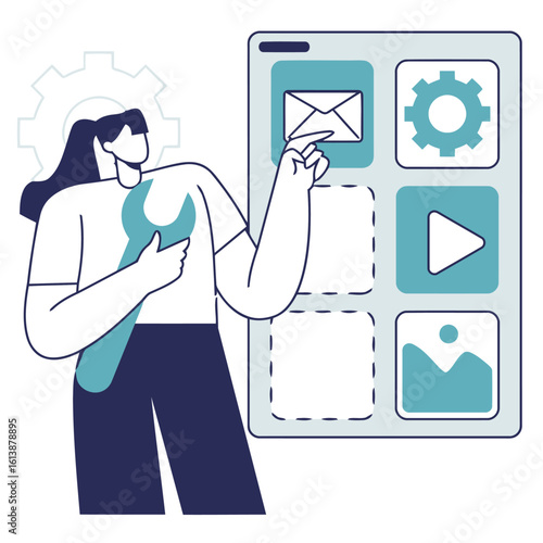 Skilled technician meticulously calibrates digital interface, optimizing user experience with expert precision and innovative tools for seamless application management.