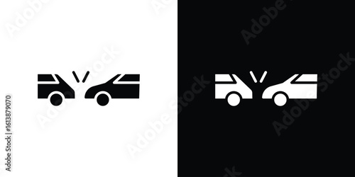 Rear end collision icon. graphic design vector symbols pack