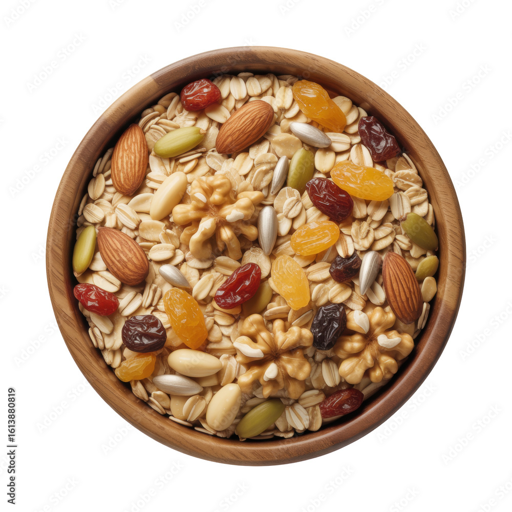 Healthy muesli mix with nuts, seeds, and dried fruits
Healthy muesli mix with nuts, seeds, and dried fruits