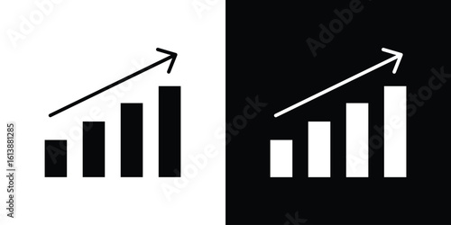 Increasing stocks icon. graphic design vector symbols pack