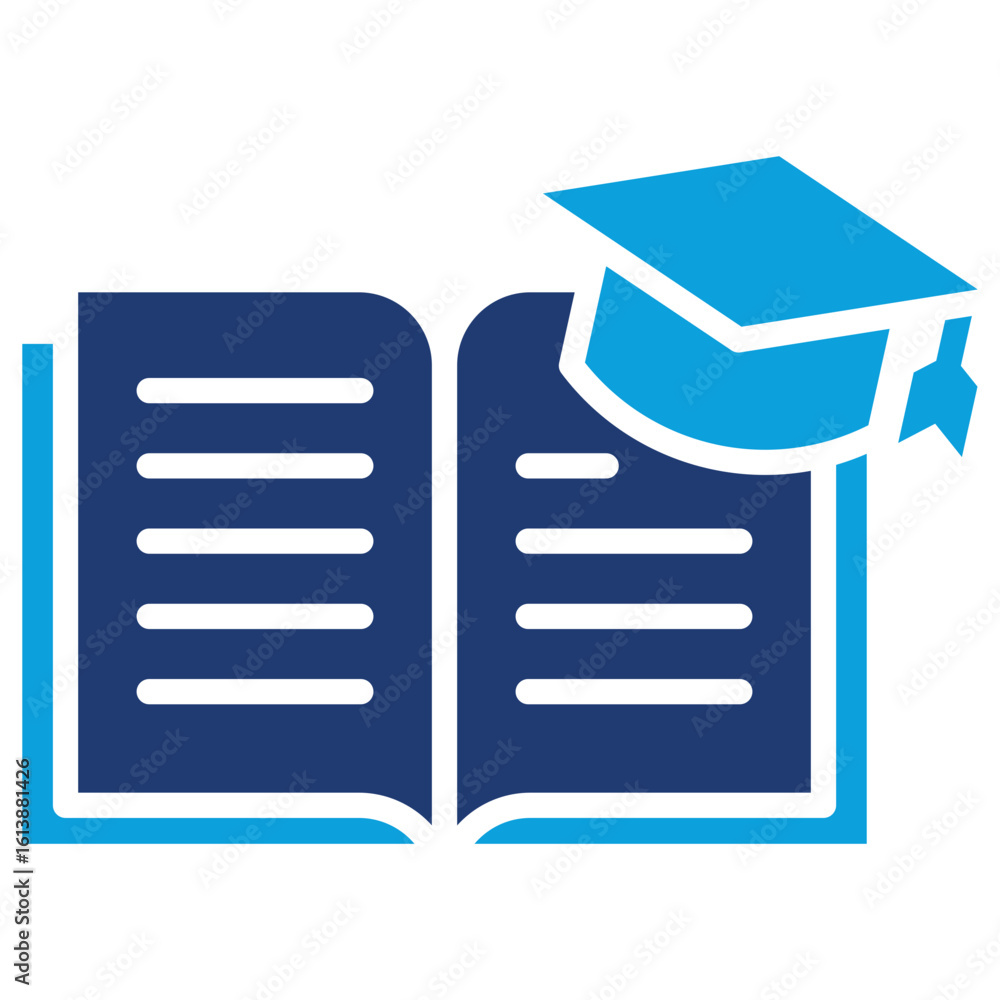 Higher Education Flat Blue Icon Higher Education Flat Blue Icon