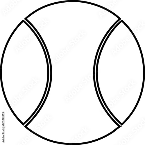 Linear tennis ball vector icon. Ideal for mobile sports apps, tennis tournament flyers, and clean graphic branding.

