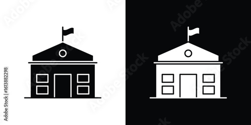 Government building icon. graphic design vector symbols pack
