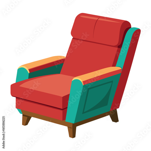 Comfortable recliner chair silhouette a cozy furnishing for relaxation isolated on white background