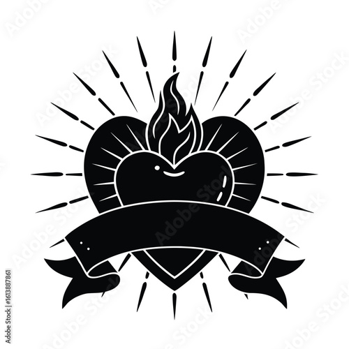 Sacred Heart Banner Glowing with Miracles