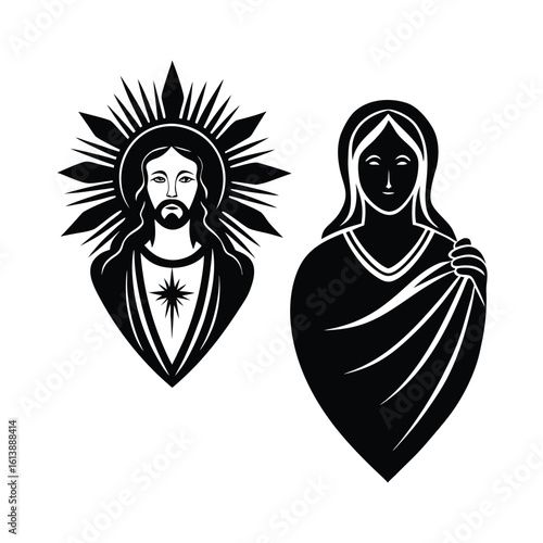Sacred Heart with Divine Mercy Image