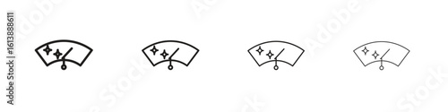 Wiper icon vector illustration, line design icon. Editable strokes.