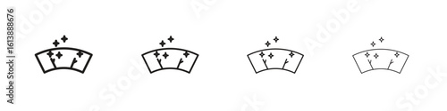 Windscreen icon vector illustration, line design icon. Editable strokes.