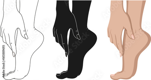 Foot pain relief massage therapy and treatment concept