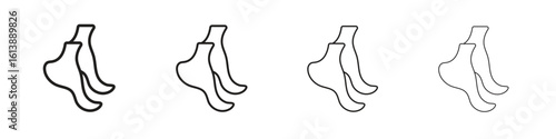 Tiptoe feet icon vector illustration, line design icon. Editable strokes.