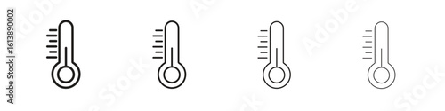 Thermometer icon vector illustration, line design icon. Editable strokes.