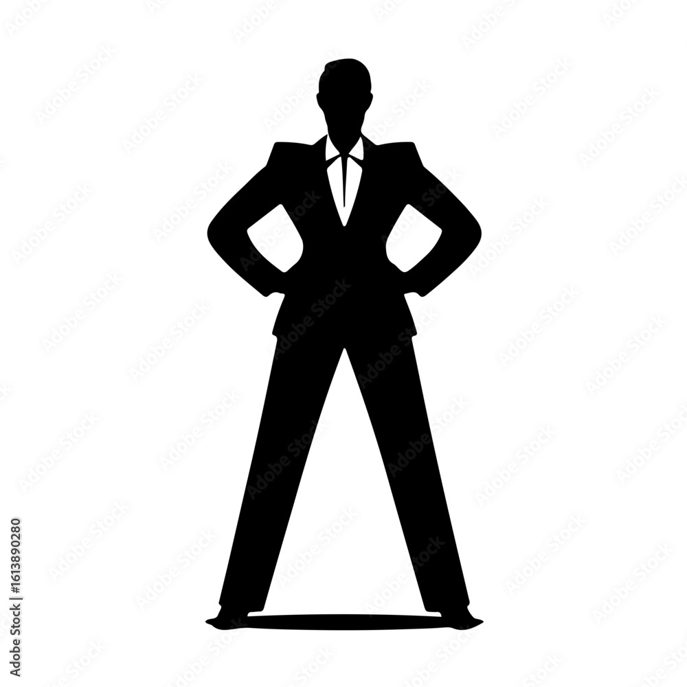 Masculine Power Pose – Standing Woman Silhouette for Leadership & Bold Identity Themes Masculine Power Pose – Standing Woman Silhouette for Leadership & Bold Identity Themes
