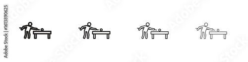 Snooker icon vector illustration, line design icon. Editable strokes.