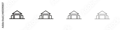 Showroom icon vector illustration, line design icon. Editable strokes.