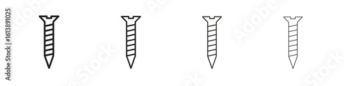 Screw icon vector illustration, line design icon. Editable strokes.