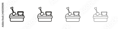 Sandbox icon vector illustration, line design icon. Editable strokes.