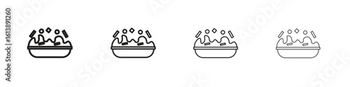 Risotto icon vector illustration, line design icon. Editable strokes.