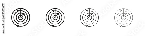 Radar icon vector illustration, line design icon. Editable strokes.