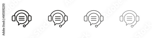 Online support icon vector illustration, line design icon. Editable strokes.