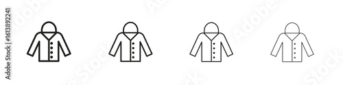 Nylon jacket icon vector illustration, line design icon. Editable strokes.