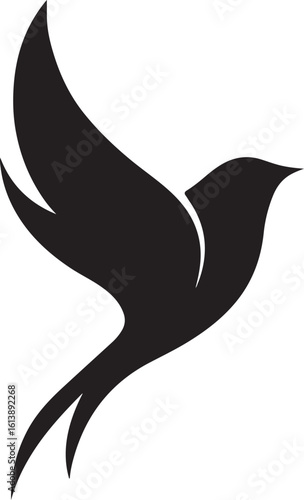 Elegant silhouette of a bird in flight