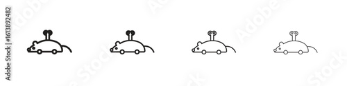 Mouse toy icon vector illustration, line design icon. Editable strokes.