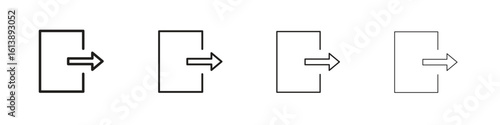 Logout icon vector illustration, line design icon. Editable strokes.