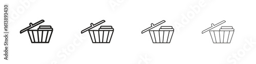 Laundry basket icon vector illustration, line design icon. Editable strokes.