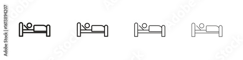 Hospitalized icon vector illustration, line design icon. Editable strokes.