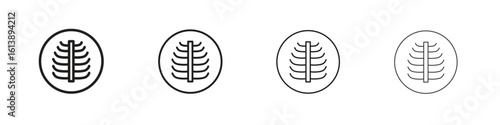 Human Ribs icon vector illustration, line design icon. Editable strokes.
